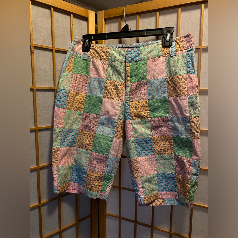 Vineyard Vines patchwork Bermuda shorts.